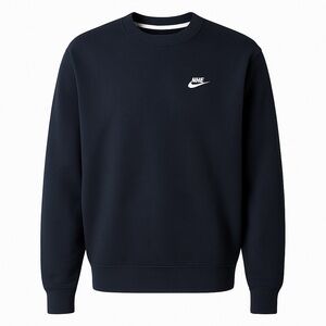Nike Men's Black Crewneck Sweater with stitched logo Small
